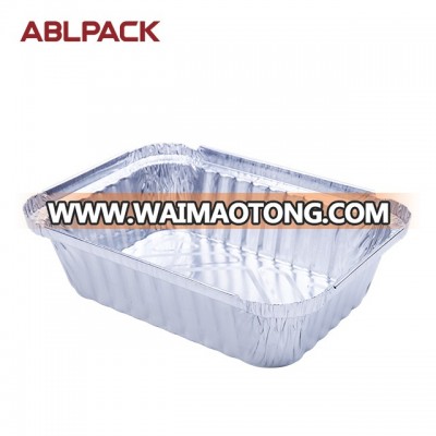 22.9oz Disposable Square Wrinklewall Aluminum Foil Food Tray